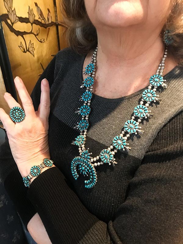 Vintage Native American jewelry from the Zuni, Hopi, and Navajo people will be featured in the Exhibit, collected by Grace Harter, and donated by the Harter Trust to the Gateway Art Gallery.