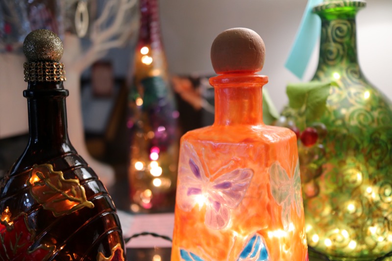 Lighted bottles by Brenda Kennedy