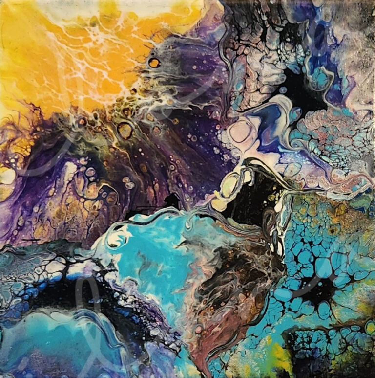 acrylic pour by Ingrid Herzog